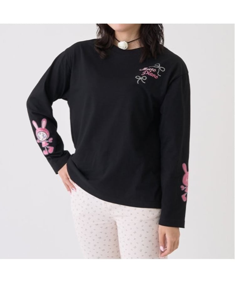 ベリエちゃん 袖アップリケTシャツ(Tシャツ) | mezzo piano ベリエちゃん 袖アップリケTシャツ(Tシャツ) | mezzo piano