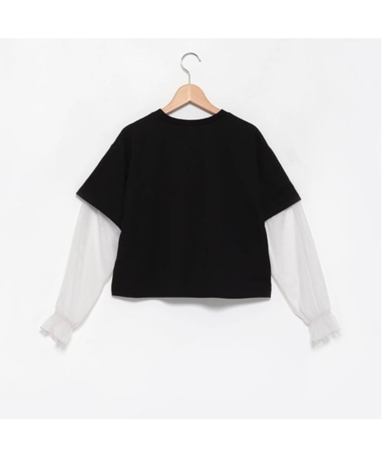 メゾピアノジュニア(mezzo piano junior)の袖チュールレイヤードTシャツ2