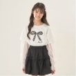 メゾピアノジュニア(mezzo piano junior)の袖チュールレイヤードTシャツ オフホワイト(003)