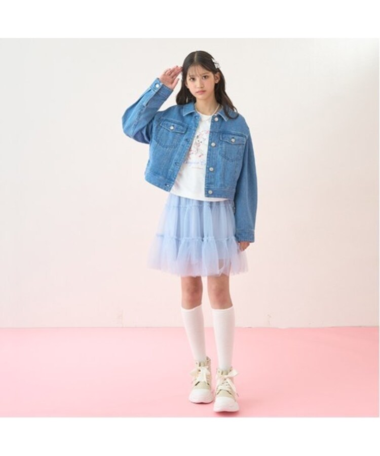 メゾピアノジュニア(mezzo piano junior)のリボン刺しゅうデニムジャケット14