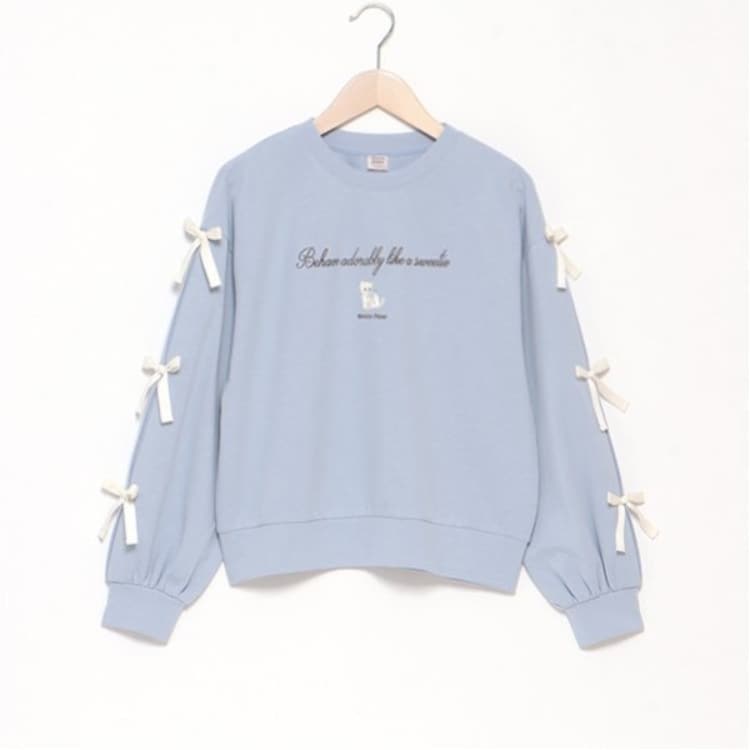 メゾピアノジュニア(mezzo piano junior)のタックスリーブリボン長袖Tシャツ Ｔシャツ