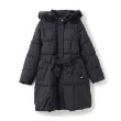 メゾピアノジュニア(mezzo piano junior)の【人気商品再入荷】【直営店で取り扱い無し】【はっ水】リボンベルトガーリーロングダウン ネイビー(094)