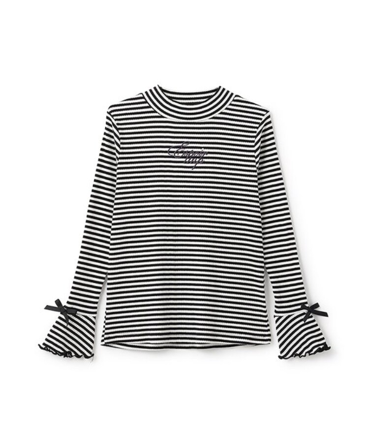 メゾピアノジュニア(mezzo piano junior)の★ベルスリーブテレコ長袖Tシャツ ブラック(219)