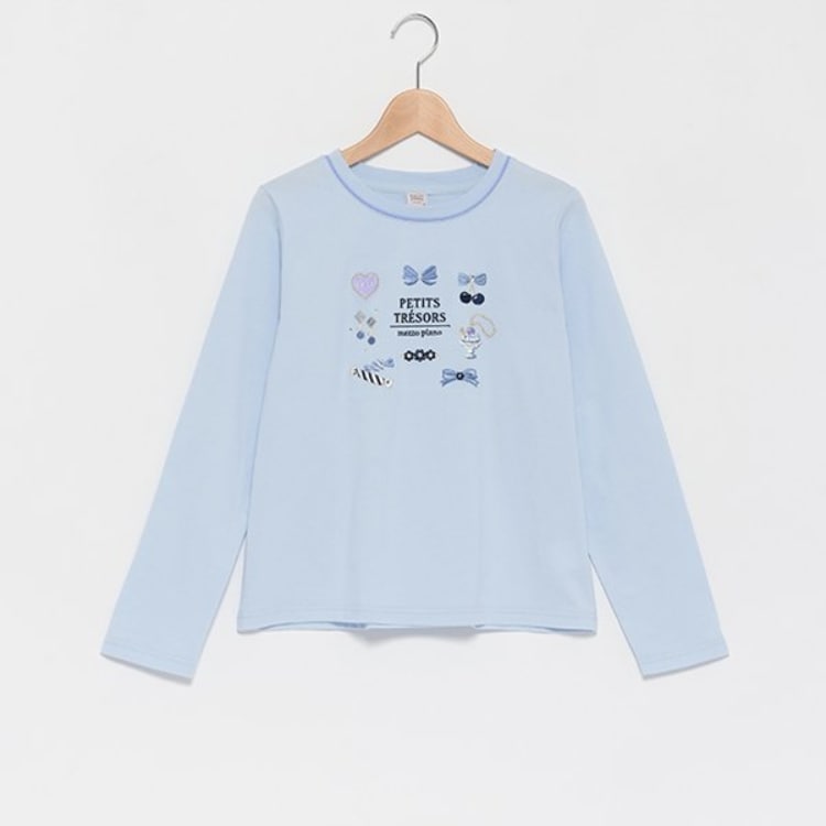 メゾピアノジュニア(mezzo piano junior)の【抗菌・消臭】アクセサリーモチーフ長袖Tシャツ Ｔシャツ