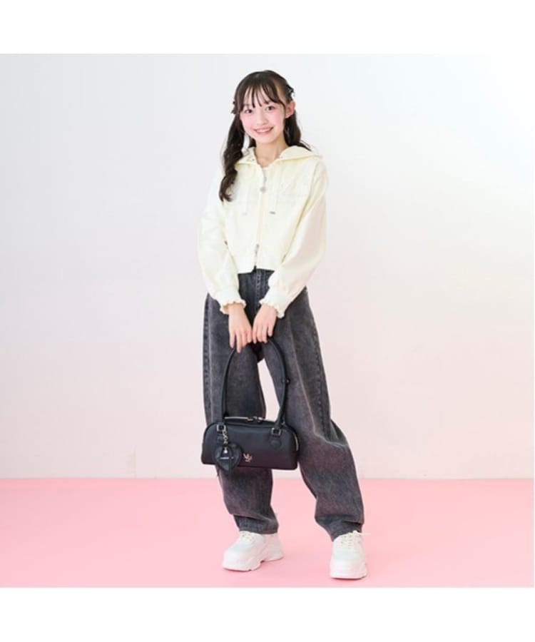 メゾピアノジュニア(mezzo piano junior)のウエスト細見えバレルレッグデニムパンツ7
