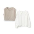 メゾピアノジュニア(mezzo piano junior)のシャギーベスト＆セーラー長袖Tシャツセット11