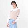 メゾピアノジュニア(mezzo piano junior)のシャギーベスト＆セーラー長袖Tシャツセット オフホワイト(003)