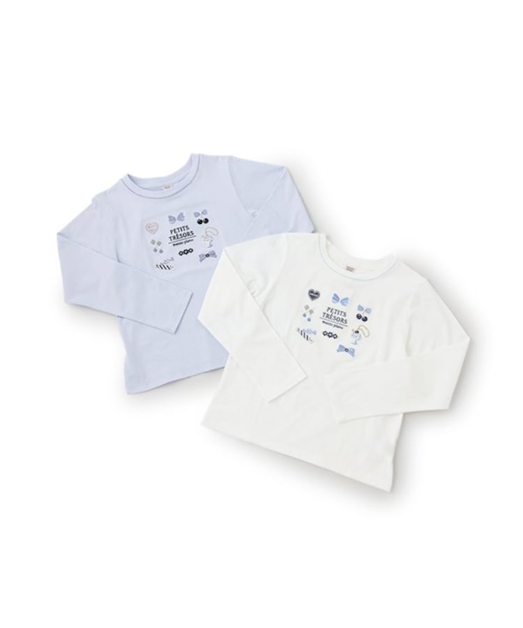 メゾピアノジュニア(mezzo piano junior)の【人気商品再入荷】【直営店で取り扱い無し】【抗菌防臭】アクセサリーモチーフ長袖Tシャツ7