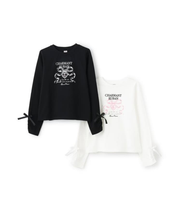 メゾピアノジュニア(mezzo piano junior)の袖ドロスト リボン長袖Tシャツ13