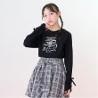 メゾピアノジュニア(mezzo piano junior)の袖ドロスト リボン長袖Tシャツ ブラック(219)