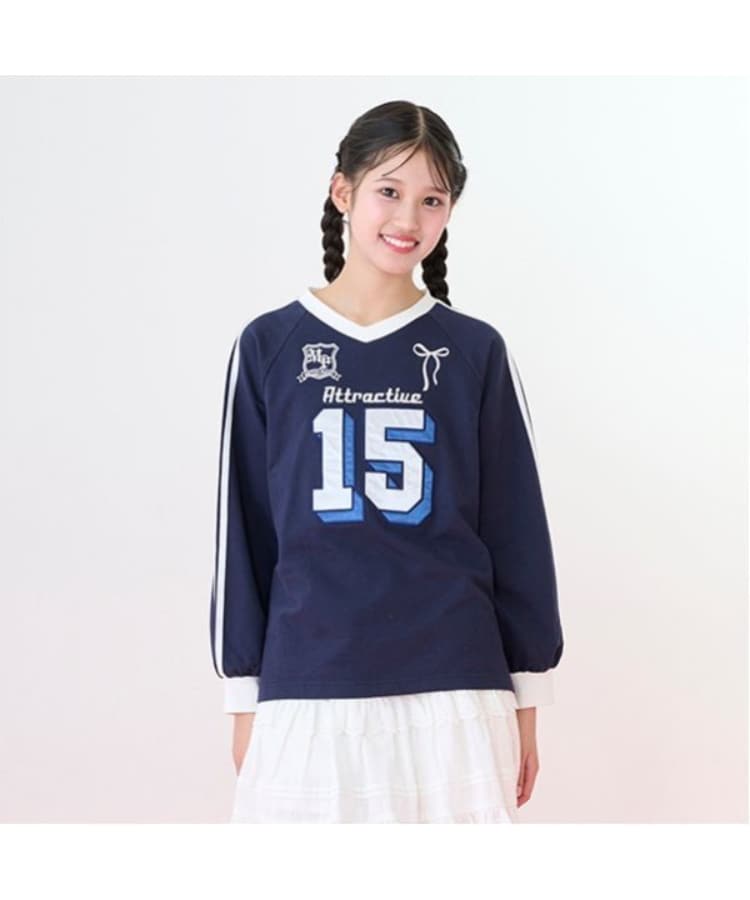 メゾピアノジュニア(mezzo piano junior)のナンバリング長袖Tシャツ6