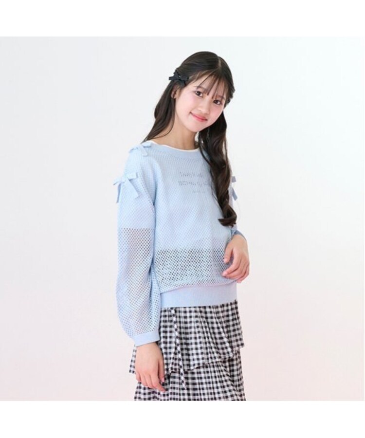 メゾピアノジュニア(mezzo piano junior)のラメメッシュニット＆半袖Tシャツセット15