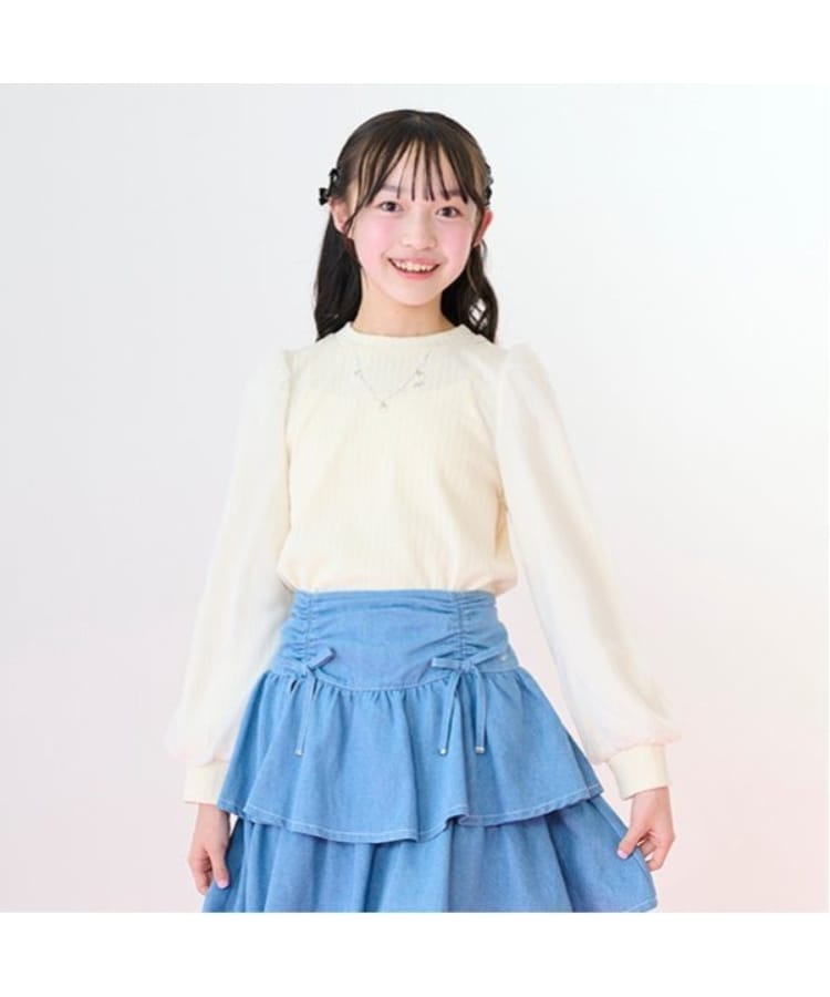 メゾピアノジュニア(mezzo piano junior)の袖シアーネックレスTシャツ5