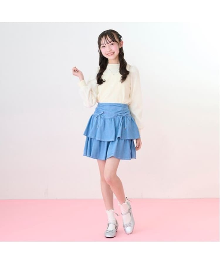 メゾピアノジュニア(mezzo piano junior)の袖シアーネックレスTシャツ6