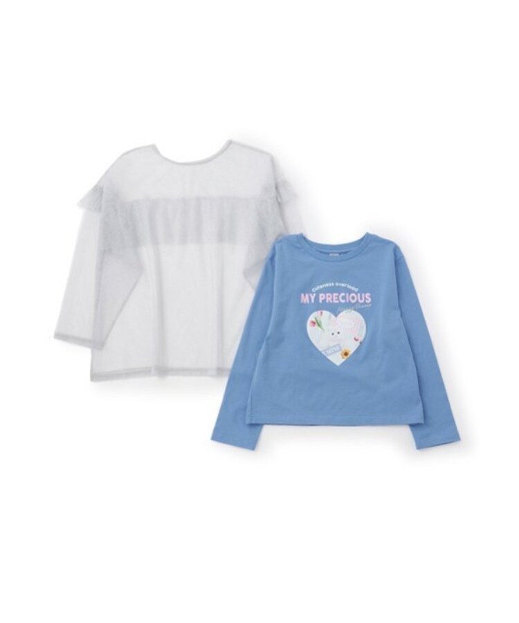 メゾピアノジュニア(mezzo piano junior)のチュールフリルTシャツセット2