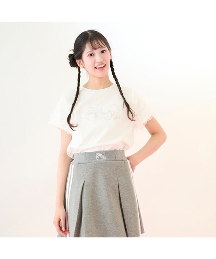 メゾピアノジュニア(mezzo piano junior)の【ニコ☆プチ・Cuugal掲載】袖チュールフリル半袖Tシャツ10