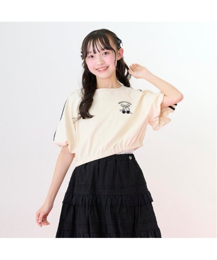 メゾピアノジュニア(mezzo piano junior)のサイドラインバルーン袖Tシャツ＆タンクトップセット16