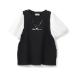 メゾピアノジュニア(mezzo piano junior)の【人気商品再入荷】【直営店で取り扱い無し】ボリューム袖ネックレスTシャツ ブラック(219)