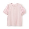メゾピアノジュニア(mezzo piano junior)の【人気商品再入荷】【直営店で取り扱い無し】チュールパフスリーブ半袖Tシャツ ピンク(071)
