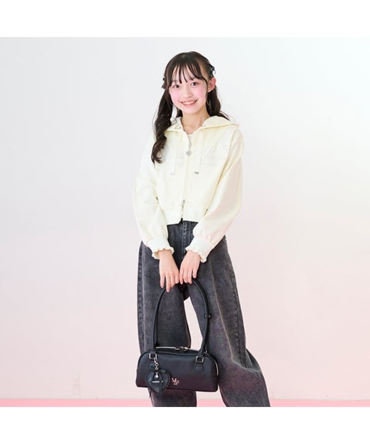 メゾピアノジュニア(mezzo piano junior)の【ニコ☆プチ・Cuugal掲載】ハートチャームつきロングハンドルバッグ11