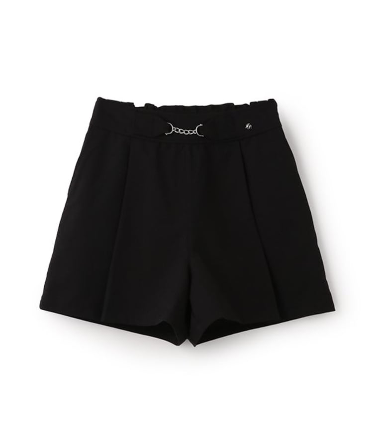 メゾピアノジュニア(mezzo piano junior)の【人気商品再入荷】【直営店で取り扱い無し】チェーンベルト付きショートパンツ ブラック(219)