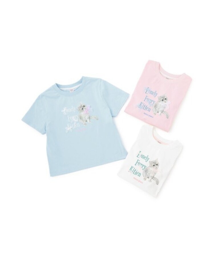 メゾピアノジュニア(mezzo piano junior)の【接触冷感】Lonely Kitten Tシャツ16