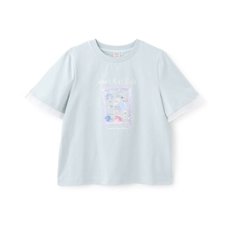 メゾピアノジュニア(mezzo piano junior)の【ニコ☆プチ掲載】【接触冷感】Jewel Shellfish Tシャツ Ｔシャツ