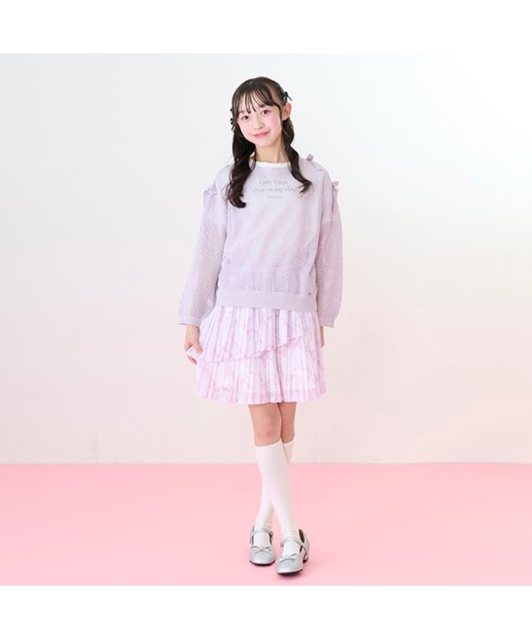 メゾピアノジュニア(mezzo piano junior)の【ニコ☆プチ・Cuugal掲載】ランダムプリーツスカート ピンク(071)
