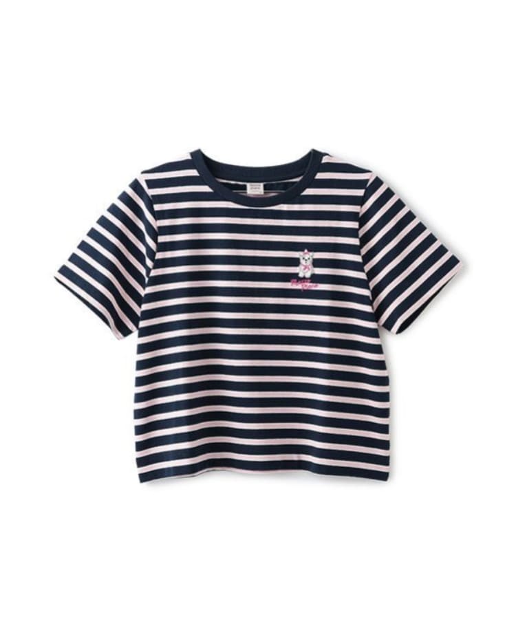 メゾピアノジュニア(mezzo piano junior)の【Cuugal掲載】ワンポイント刺しゅうボーダーTシャツ13