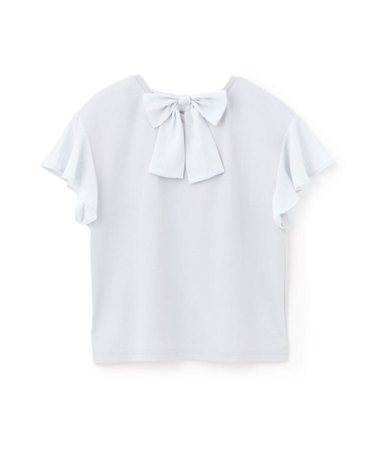 メゾピアノジュニア(mezzo piano junior)の【人気商品再入荷】【直営店で取り扱い無し】フレア袖後ろリボン半袖Tシャツ1