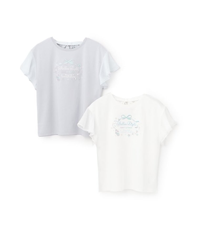 メゾピアノジュニア(mezzo piano junior)の【人気商品再入荷】【直営店で取り扱い無し】フレア袖後ろリボン半袖Tシャツ13