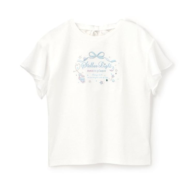 メゾピアノジュニア(mezzo piano junior)の【人気商品再入荷】【直営店で取り扱い無し】フレア袖後ろリボン半袖Tシャツ Ｔシャツ