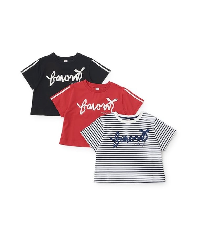 メゾピアノジュニア(mezzo piano junior)の【ニコ☆プチ・Cuugal掲載】【接触冷感】リボンロゴTシャツ3