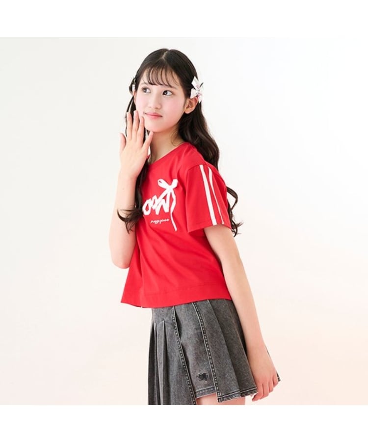 メゾピアノジュニア(mezzo piano junior)の【ニコ☆プチ・Cuugal掲載】【接触冷感】リボンロゴTシャツ14