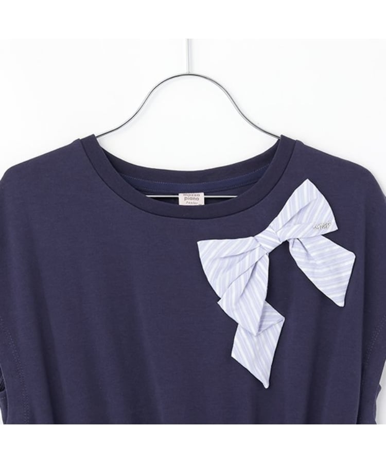 メゾピアノジュニア(mezzo piano junior)の【人気商品再入荷】【直営店で取り扱い無し】リボンドッキングワンピース2