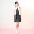 メゾピアノジュニア(mezzo piano junior)の【接触冷感】サイドスリットレースアップジャンスカセット グレー(012)