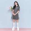 メゾピアノジュニア(mezzo piano junior)の【ニコ☆プチ掲載】ラメミニ裏毛ジップパーカ＆フレアスカパンセットアップ チャコールグレー(013)