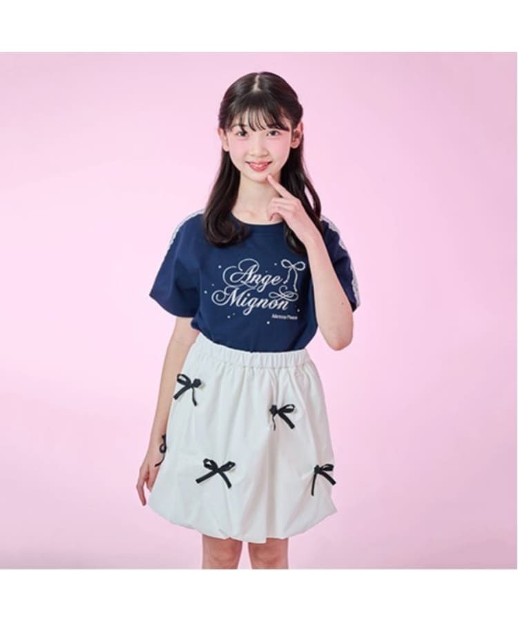 メゾピアノジュニア(mezzo piano junior)の【接触冷感】袖レースラインTシャツ14