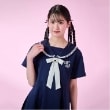 メゾピアノジュニア(mezzo piano junior)の【接触冷感】リボンつきセーラーワンピース ネイビー(094)