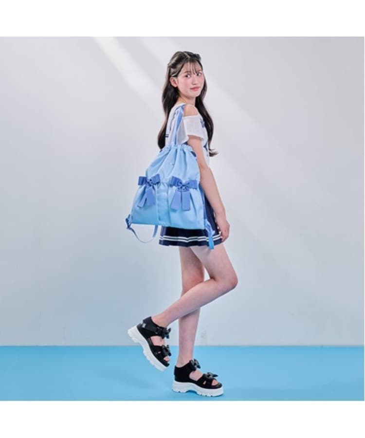 メゾピアノジュニア(mezzo piano junior)の【A4対応・はっ水】リボンポケットナップサック18