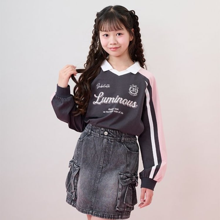メゾピアノジュニア(mezzo piano junior)の衿つきゲームTシャツ Ｔシャツ