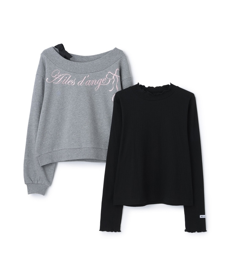 トレーナー＆Tシャツセット（オフショルダー仕様可能）（スウェット