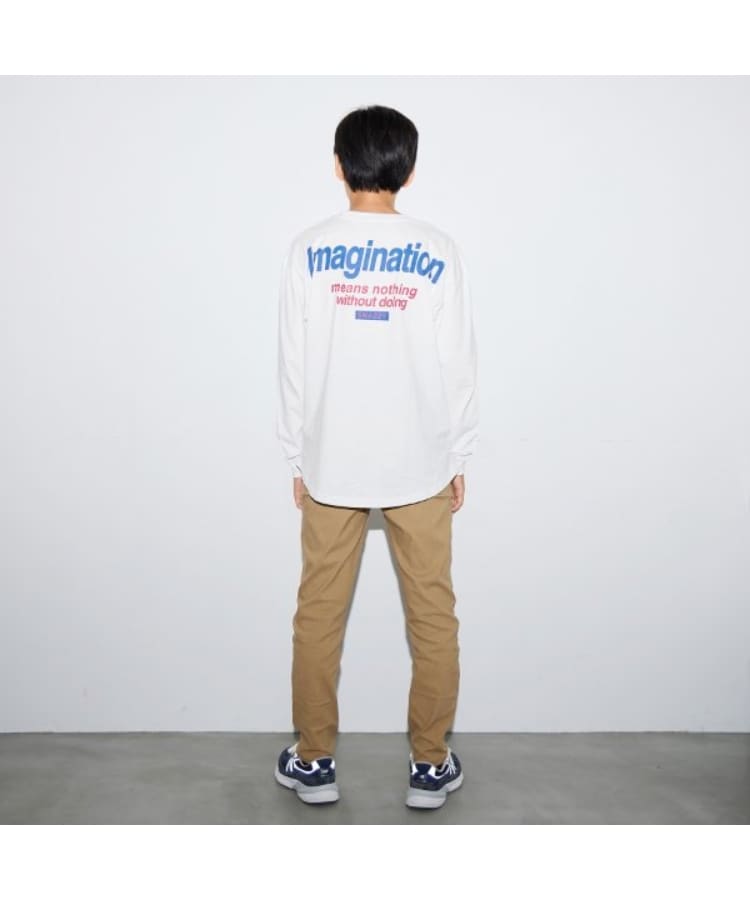 グラソス(GLAZOS)のポケット付きロゴプリント長袖Tシャツ1