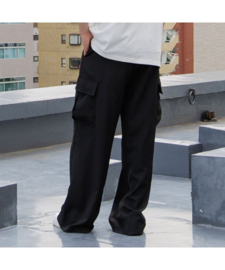グラソス(GLAZOS)の【セットアップ対応】トロトロ・カーゴパンツ ブラック(219)