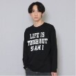 グラソス(GLAZOS)の【プチプラ】フロントメッセージロゴ長袖Tシャツ ブラック(219)