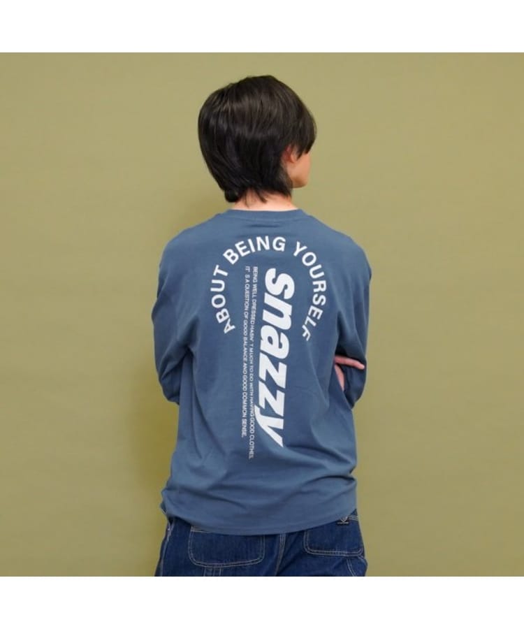 グラソス(GLAZOS)の【プチプラ】バック縦ロゴ長袖Tシャツ ブルー(291)