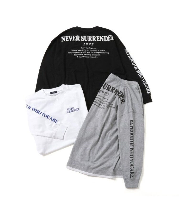 グラソス(GLAZOS)の【STREET】バック発泡プリント袖ロゴビッグ長袖Tシャツ3