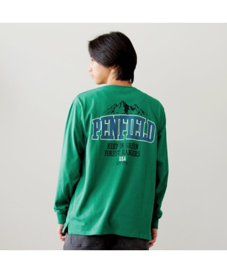グラソス(GLAZOS)の【Penfield】USAコットン・バックロゴプリント長袖Tシャツ グリーン(022)