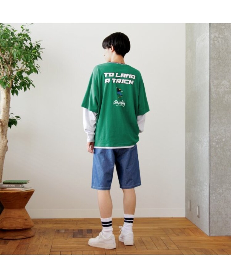 グラソス(GLAZOS)のUSAコットン・レイヤードボブプリントビッグ長袖Tシャツ1