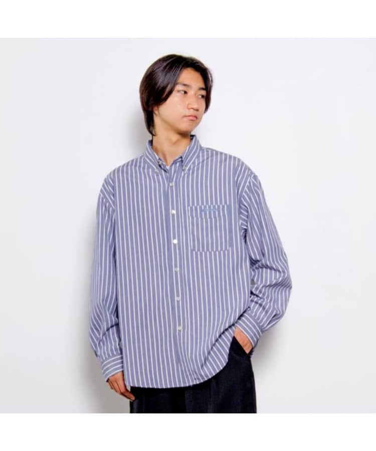 グラソス(GLAZOS)のストライプシャツ ブルー(091)